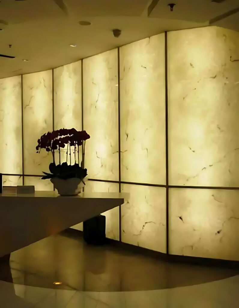 Backlit alabaster stone wall panels for luxury interiors in Bangalore